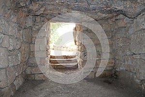 Inside an Old Stone House at Sataf, Ancient Agriculture Site and Nature Reserve, Israel