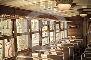 Inside the old train in Soller