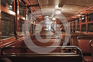 Inside the old train in Soller