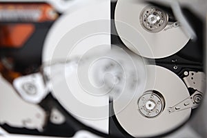 Inside Opened Hard Disk Drive (hdd)