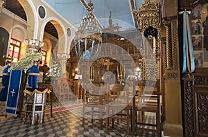 Inside of ornate Greek Orthodox Church