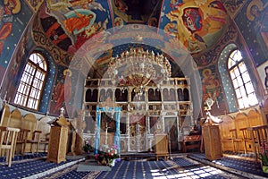 Interior of orthodox church - Bujoreni Monastery, Vaslui County, landmark attraction in Romania
