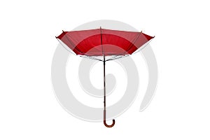 Inside Out Red Umbrella Center on White Background