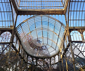 The inside of Palacio de Cristal, located in Parque del Buen Retiro. Madrid, Spain photo