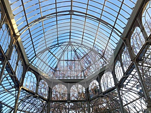 The inside of Palacio de Cristal, located in Parque del Buen Retiro. Madrid, Spain photo