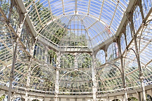 Inside of the Palacio de Cristal in Madrid, Spain