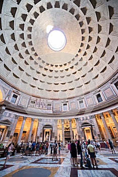 Inside the Pantheon, Rome, Italy. Majestic Pantheon. 10 of July 2017