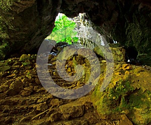 Inside Phrayanakhon cave in Thailand