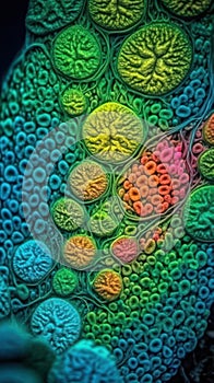 Inside a Plant Cell: A Vivid View of Chloroplasts under an Electron Microscope . photo