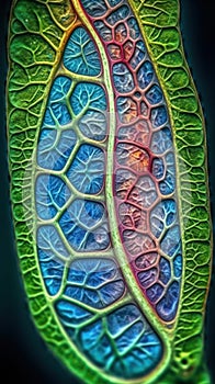 Inside a Plant Cell: A Vivid View of Chloroplasts under an Electron Microscope . photo