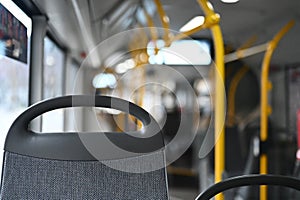 Inside a public transport bus in Hamburg Germany