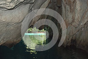 Inside the Puerto Princesa Subterranean River in Palawan photo