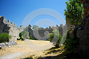 Inside Puilaurens Castle in the south of France photo