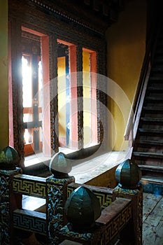 Inside of Punakha Dzong Temple (Pungthang Dechen Phodrang Dzong - Palace of Great Happiness), Bhutan.