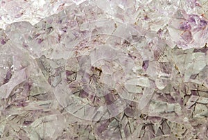 Inside an quartz crystal Amethyst geode.