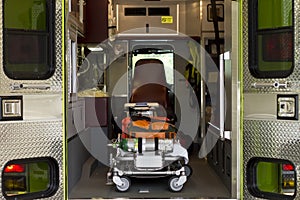 Inside of a rescue truck