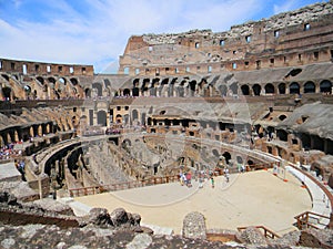 Inside the roman coliseum in Rome