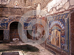 Inside Roman Villa, Herculaneum, Italy.