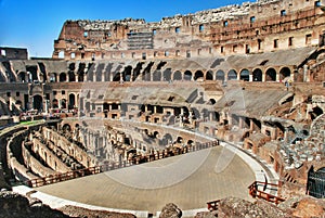 Inside of Rome Colosseum photo