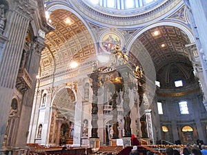 Inside Saint Peter cathedral Vatican Rome Italy Europe