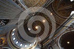 Inside the Saint Peters basilica. Vatican City