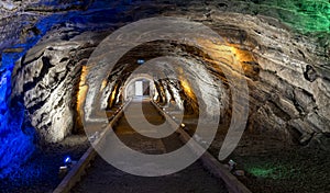 Inside the salt cave in the salt mountains of Idir, Toulz Luka District, Turkey