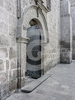 Inside of Santa Catalina Monastery in Arequipa Peru photo