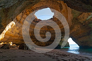 Inside a sea cave