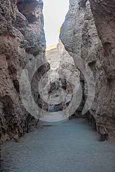 Inside Sesriem canyon in Namibia