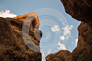 Inside Sesriem Canyon at Sunset, Sossusvlei, Namibia