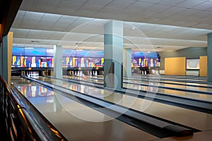 Inside shuts of the bowling center