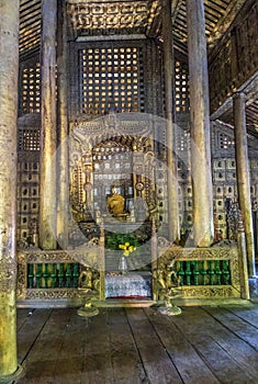 Inside the Shwenandaw Kyaung Temple or Golden Palace Monastery in Mandalay, Myanmar