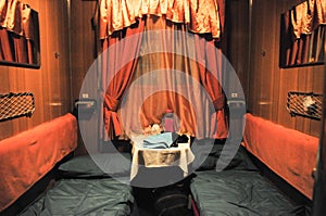 Inside of Sleeper carriage in an old Train