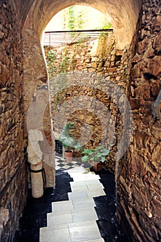 Inside the spa of Alange -Balneario- famous thermal bath in the province of Badajoz, Spain photo