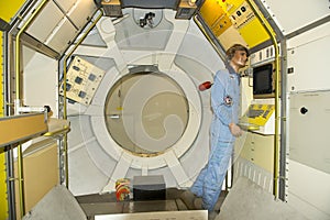 Inside of Spacelab - orbital research laboratory