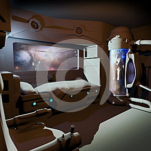 Inside spaceship  room