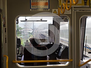 Inside a speeding JR Train in Tokyo, Japan