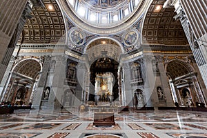 Inside of St. Peter Basilica in Vatican City.