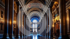 Inside St. Peter's Basilica, by one of the columns, Vatican City. Vatican City, Rome, Italy