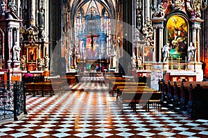 Inside of Stephansdom cathedral