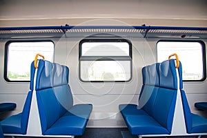 Inside the suburban electric train
