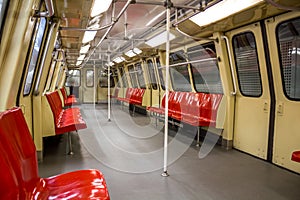 Inside of subway car