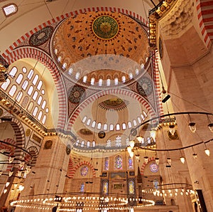 Inside of the Suleymaniye Mosque photo