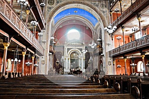 Inside the synagogue of Pecs