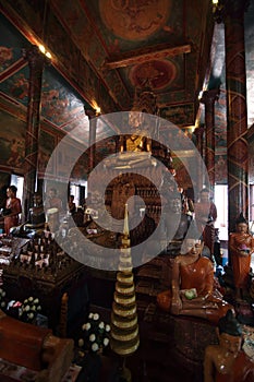 Inside temple of Phnom Penh, Cambodia