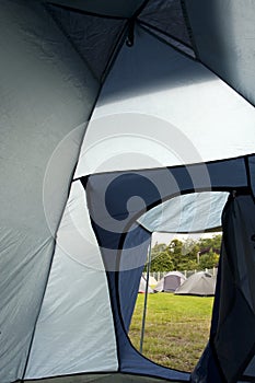 Inside tent