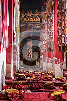 Inside tibetan monastery, Tibet photo