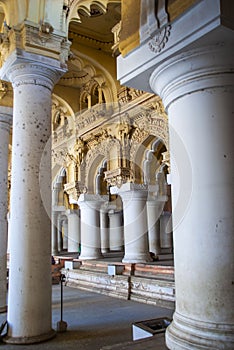 Inside the  Tirumalai Nayak Palace in Madurai in India photo