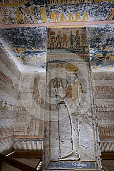 Inside tombs in the Valley of the Kings, Egypt