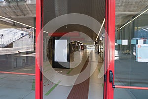 Inside Train Station: Empty Aisle of Parma Public Train Station, Italy